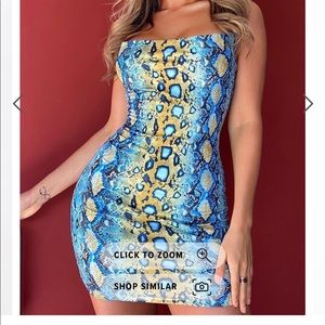 NWT XS Fashion Nova snake print mini dress